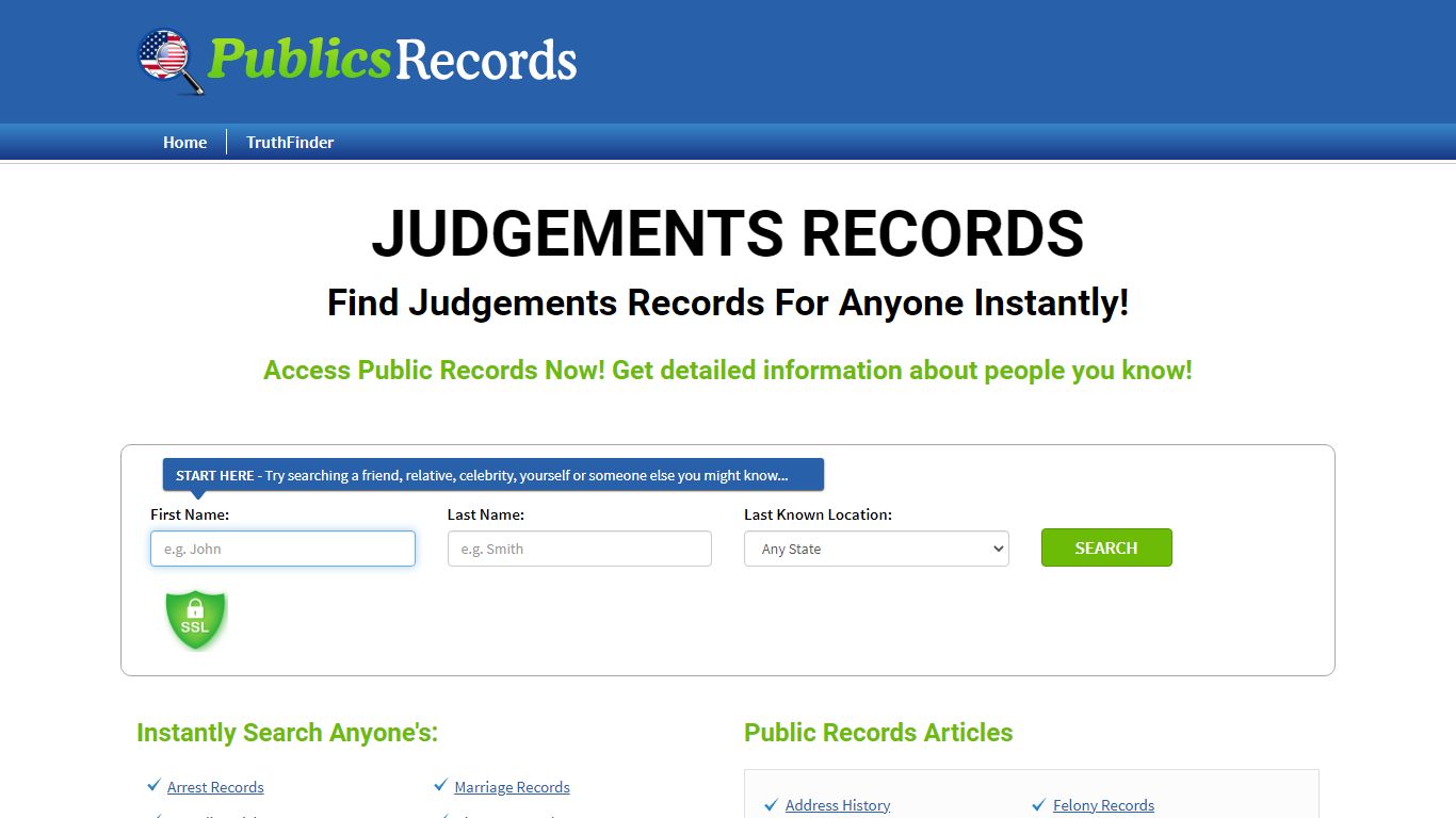 Find Judgements Records For Anyone